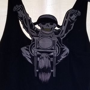Skeleton Biker tank top